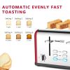 Toaster 4 Slice, Geek Chef Stainless Steel Extra-Wide Slot Toaster, 6 Toasting Bread Shade Settings