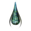 Accent Plus Peacock Art Glass Teardrop Sculpture