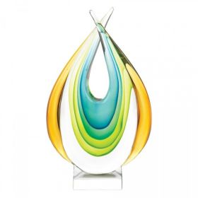 Accent Plus Crossed Teardrop Art Glass Sculpture