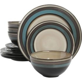 Gibson Elite Everston 12 Piece Dinnerware Set, Teal