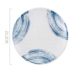 Ceramic Plate Sushi Home Round Western Food Steak Plate (Option: )