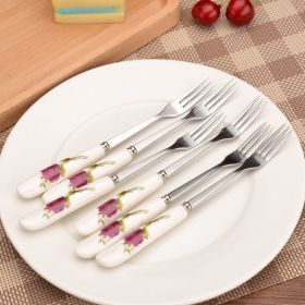 European Light Luxury Stainless Steel Fruit Fork Set (Option: )