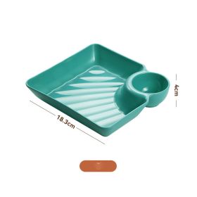 Dumpling Plate With Vinegar Dish Dumpling Plate Dinner Plate Square Plate (Color: )