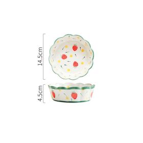 Hand-painted Petal Bowl Simple Household Salad Bowl (Option: )